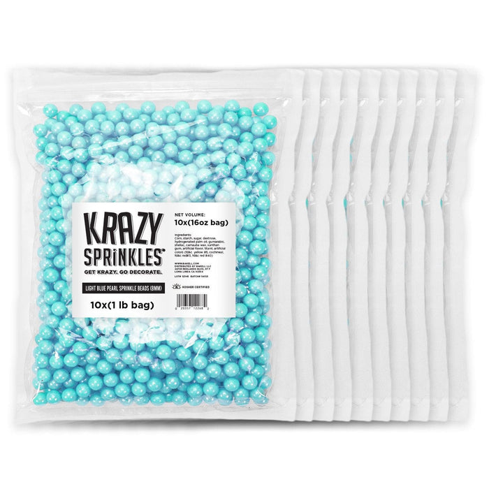 Bulk Size Light Blue 8mm Beads | Krazy Sprinkles | Bakell