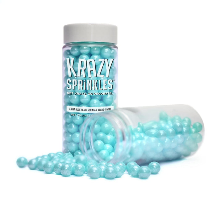 Light Blue Pearl 8mm Beads Sprinkles | Krazy Sprinkles | Bakell