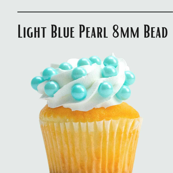 Light Blue Pearl 8mm Beads Sprinkles | Krazy Sprinkles | Bakell