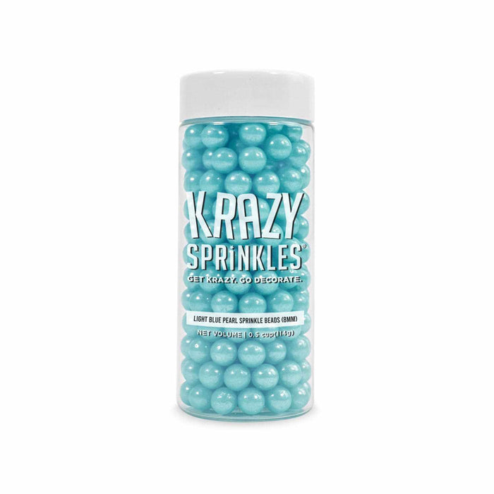 Light Blue Pearl 8mm Beads Sprinkles | Krazy Sprinkles | Bakell