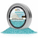 Light blue pearl cocktail rimming sugar in a 4oz silver tin with a branded label.