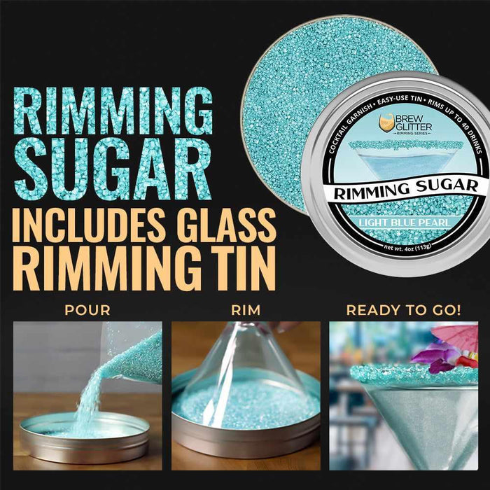 Light Blue Pearl Rimming Sugar | Private Label (48 units/case)-Private Label_Rimming Sugar-bakell