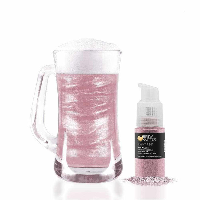 Light Pink Edible Glitter Spray Pump | Brew Glitter | Bakell