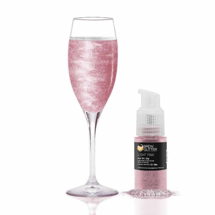 Light Pink Edible Glitter Spray Pump | Brew Glitter | Bakell