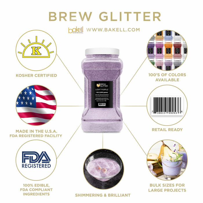 Light Purple Brew Glitter for Sports & Energy Drinks | Bakell