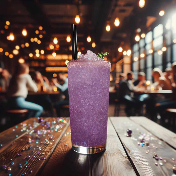 Glass filled with Light Purple  Brew Glitter