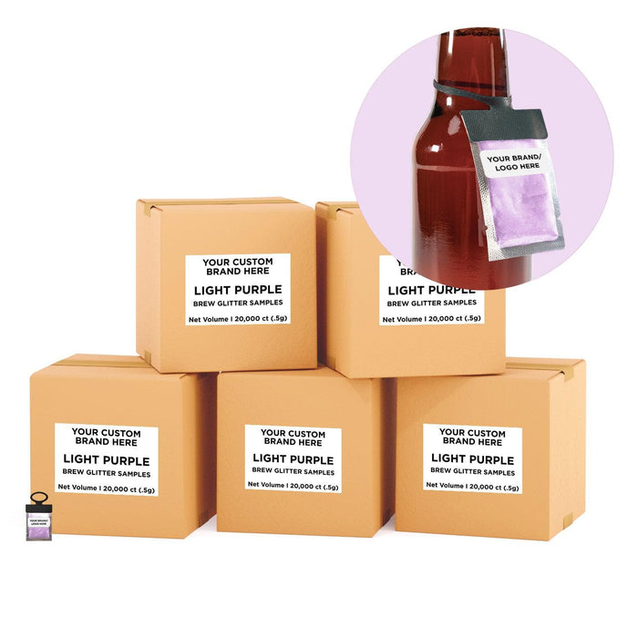 Light Purple Private Label Brew Glitter Hang Tag Neckers | Bakell