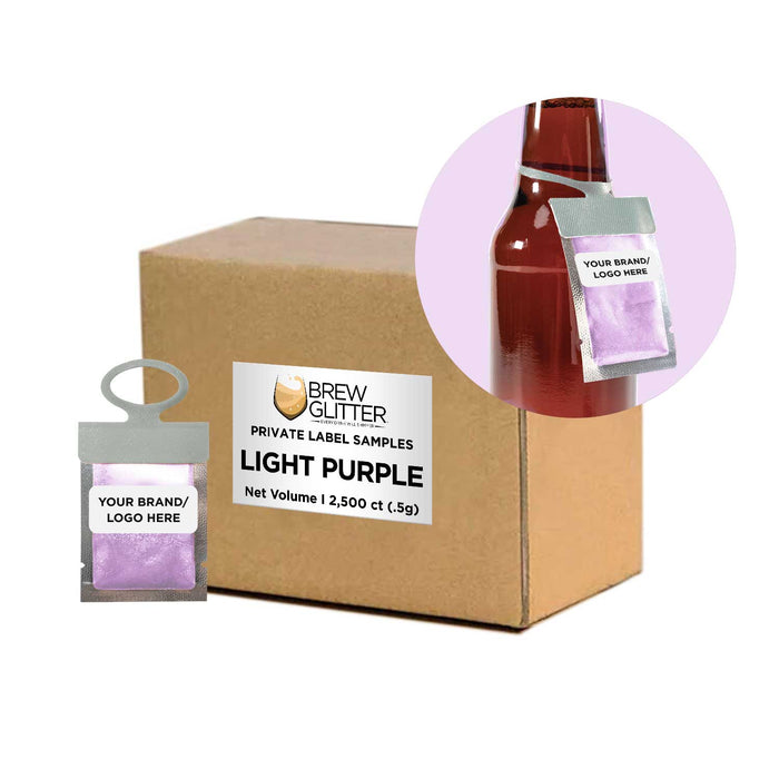 Light Purple Private Label Brew Glitter Hang Tag Neckers | Bakell