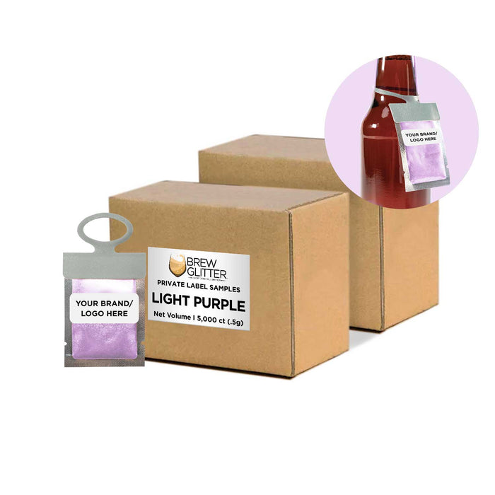 Light Purple Private Label Brew Glitter Hang Tag Neckers | Bakell