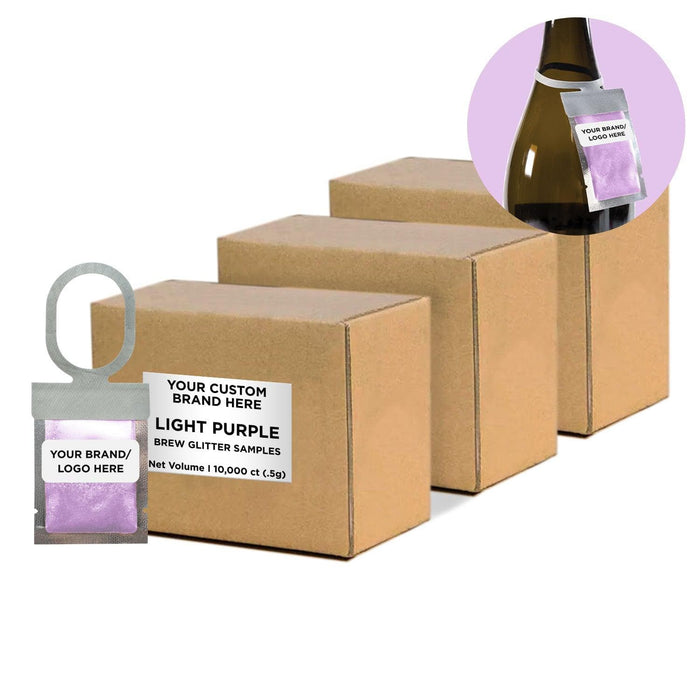 Light Purple Private Label Brew Glitter Hang Tag Neckers | Bakell