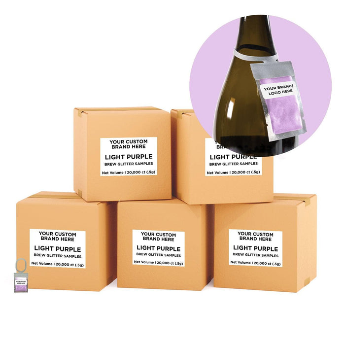 Light Purple Private Label Brew Glitter Hang Tag Neckers | Bakell
