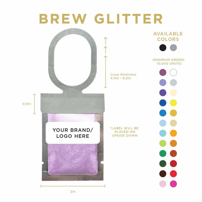 Light Purple Private Label Brew Glitter Hang Tag Neckers | Bakell