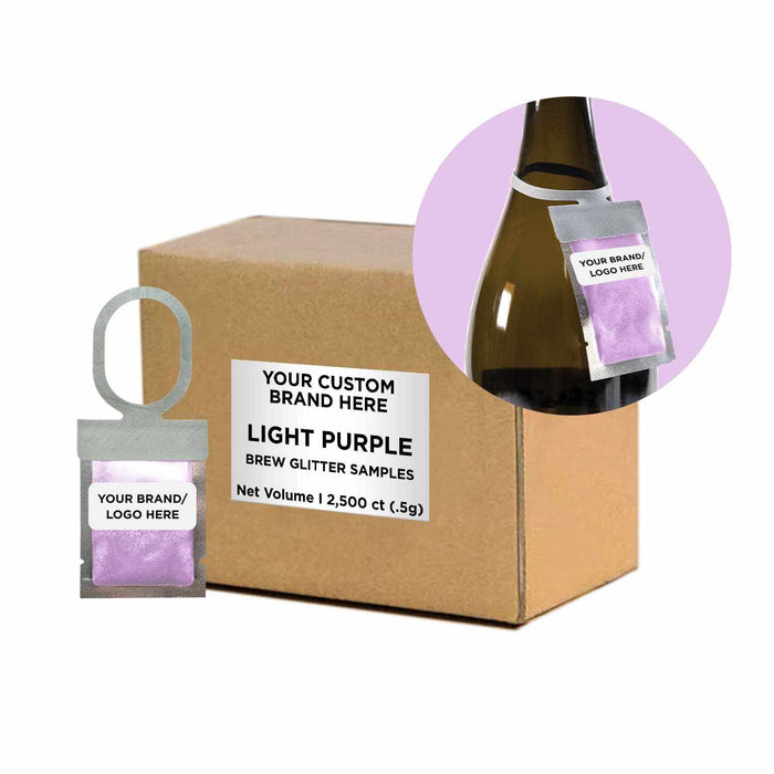Light Purple Private Label Brew Glitter Hang Tag Neckers | Bakell