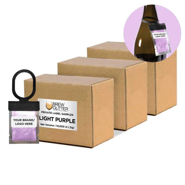 Light Purple Private Label Brew Glitter Hang Tag Neckers | Bakell
