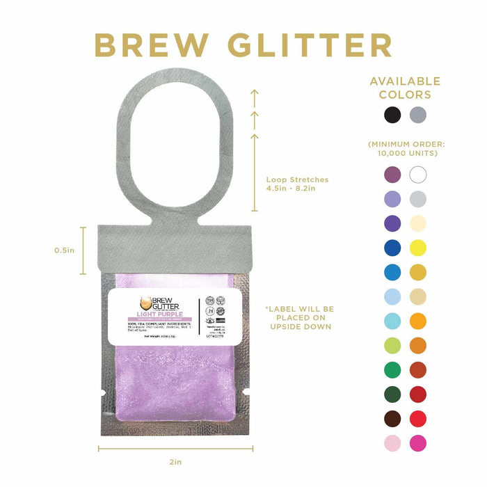 Light Purple Wholesale Brew Glitter Hang Tag Neckers | Bakell