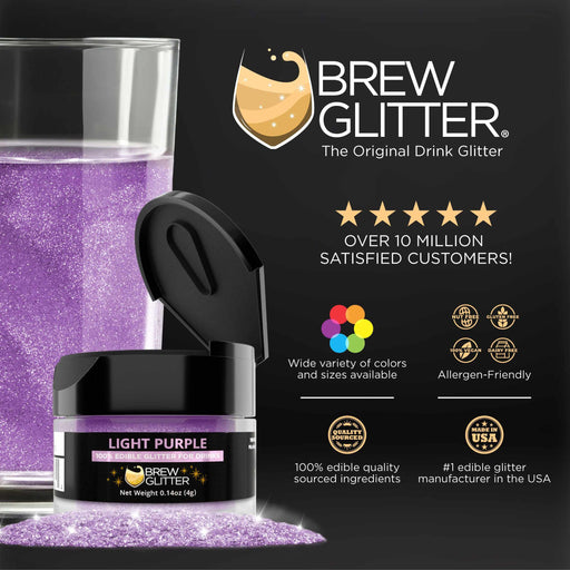 Light Purple Brew Glitter® Sample Packs by the Case | Private Label-Private Label_Brew Glitter Samples-bakell