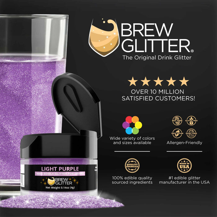 Glass filled with Light Purple  Brew Glitter