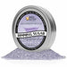 Light purple pearl rimming sugar in a silver Brew Glitter tin, surrounded by loose sugar.