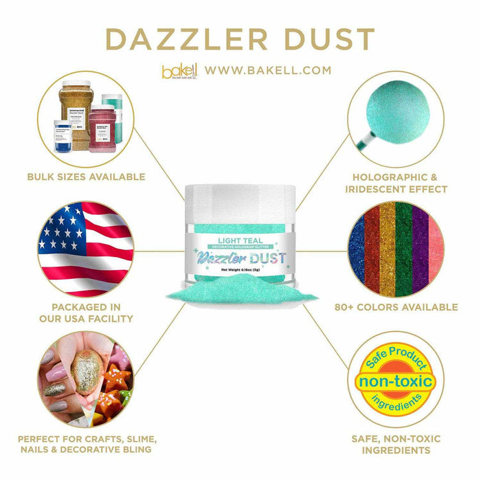 Light Teal Dazzler Dust® 5 Gram Jar-Dazzler Dust_5G_Google Feed-bakell