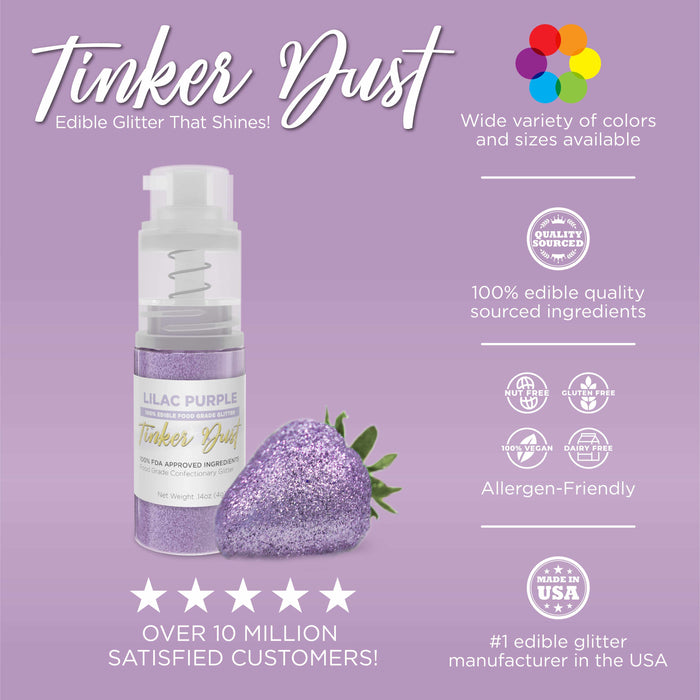 Lilac Purple Edible Glitter Spray 25g Pump | Tinker Dust®-B2C_Tinker Dust_25g Pump-bakell