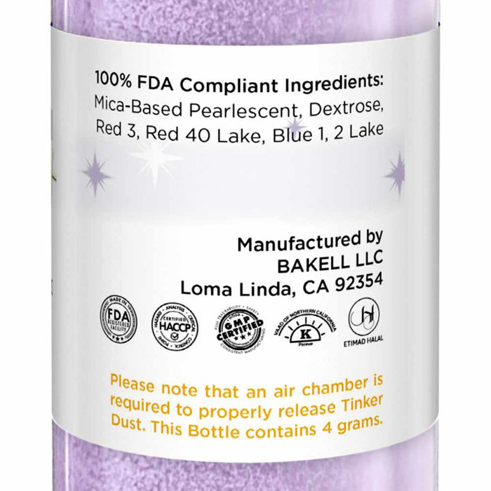 Lilac Purple Edible Glitter Spray 4g Pump | Tinker Dust® | Bakell