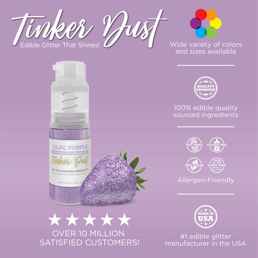 Lilac Purple Edible Glitter Spray 4g Pump | Tinker Dust®-B2C_Tinker Dust_Mini Pump-bakell