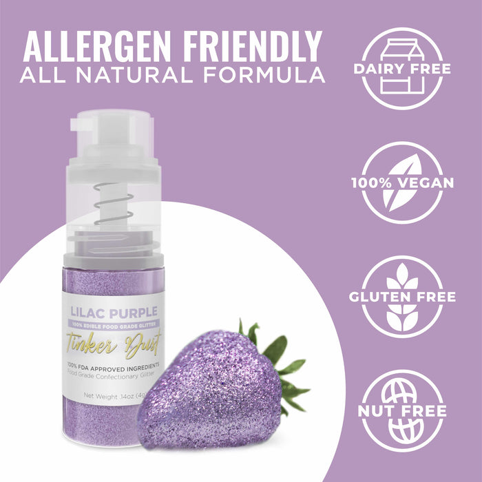 Lilac Purple Tinker Dust® Glitter | 4g Spray Pump Private Label-Private Label_Tinker Dust_Mini Pump-bakell