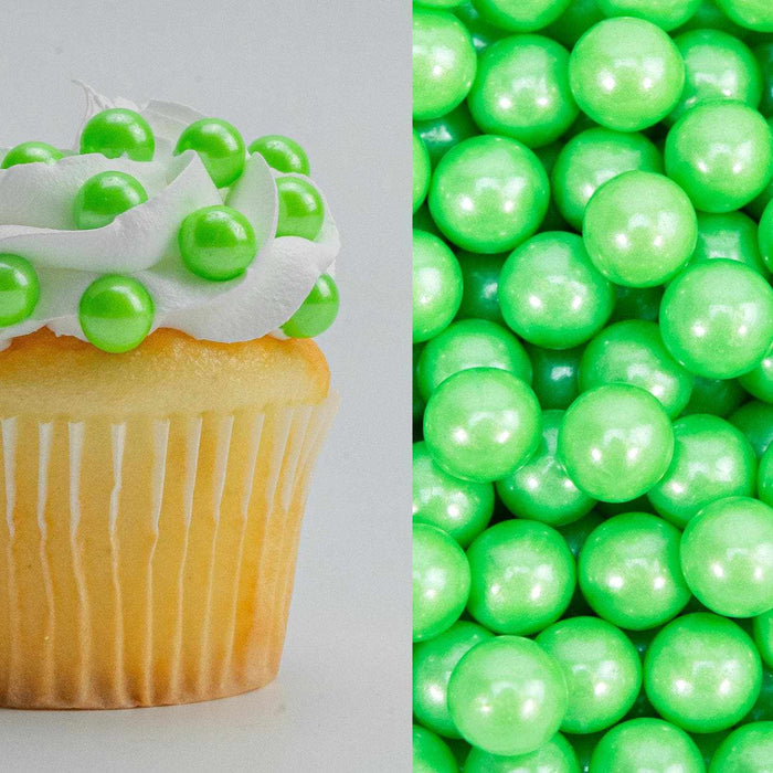 Lime Green Pearl 8mm Beads Sprinkle by Krazy Sprinkles® | Bakell