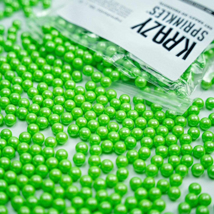 Lime Green Pearl 8mm Beads Sprinkle by Krazy Sprinkles® | Bakell