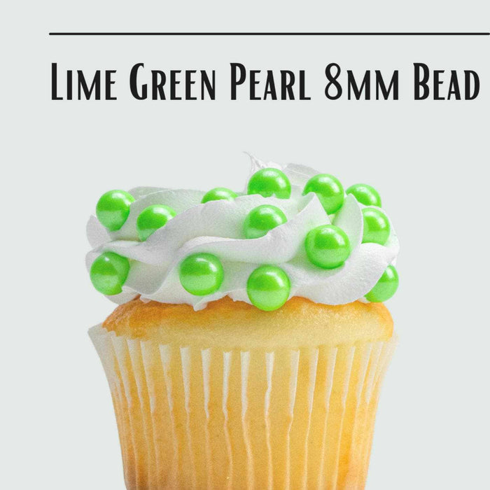 Lime Green Pearl 8mm Beads Sprinkle by Krazy Sprinkles® | Bakell