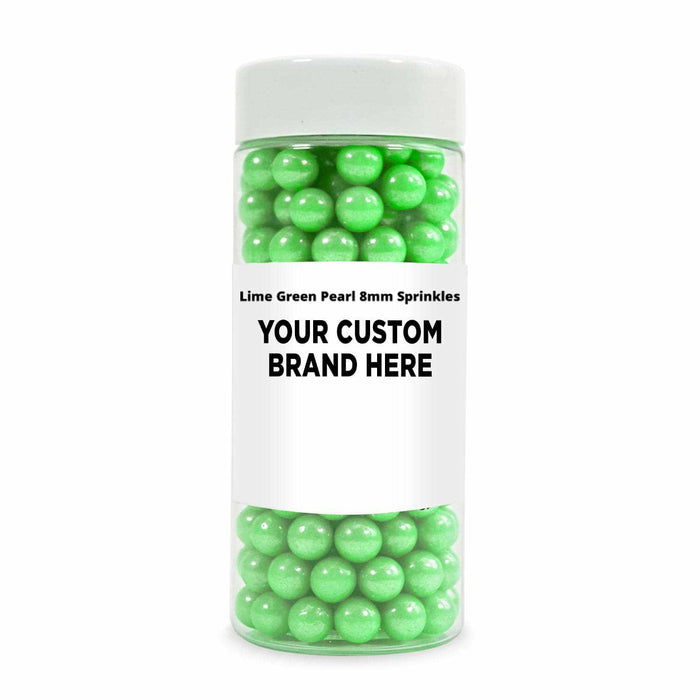 Lime Green Pearl 8mm Beads Sprinkles | Private Label (48 units per/case) | Bakell
