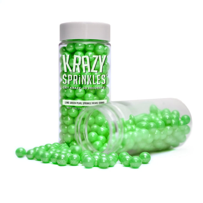 Lime Green Pearl 8mm Sprinkle Beads-Krazy Sprinkles_HalfCup_Google Feed-bakell