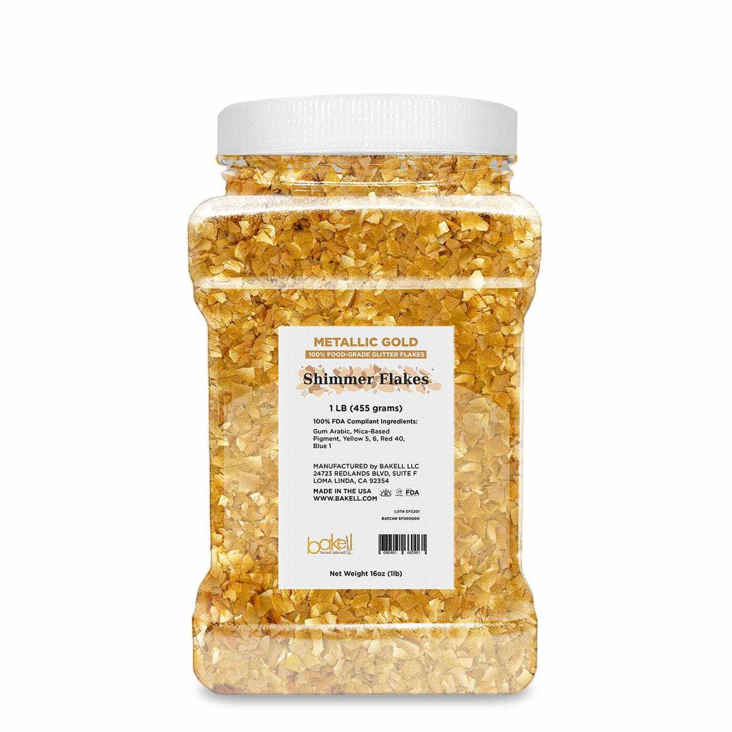 Bulk Metallic Gold Edible Shimmer Flakes | #1 Site for 100% Edible Glitter 