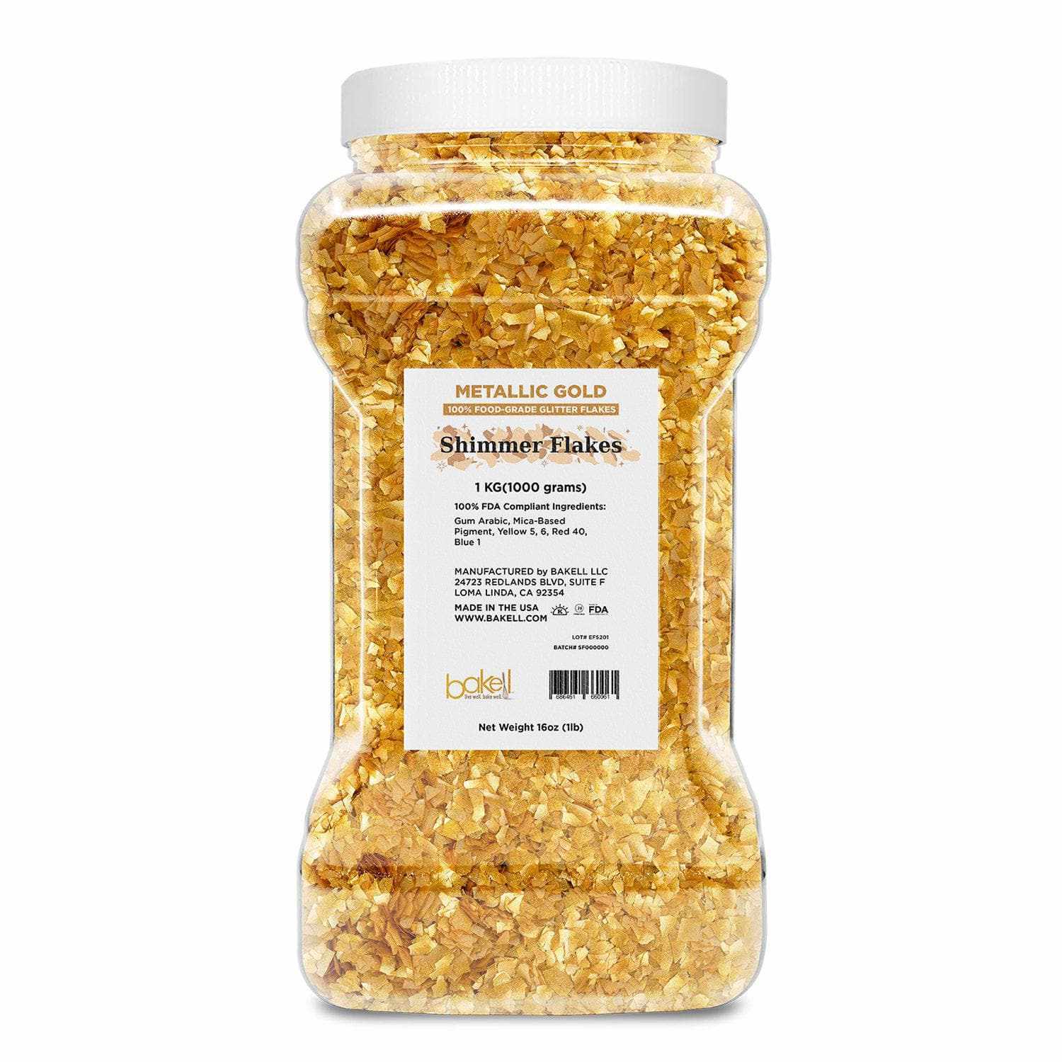 Bulk Metallic Gold Edible Shimmer Flakes | #1 Site for 100% Edible Glitter 