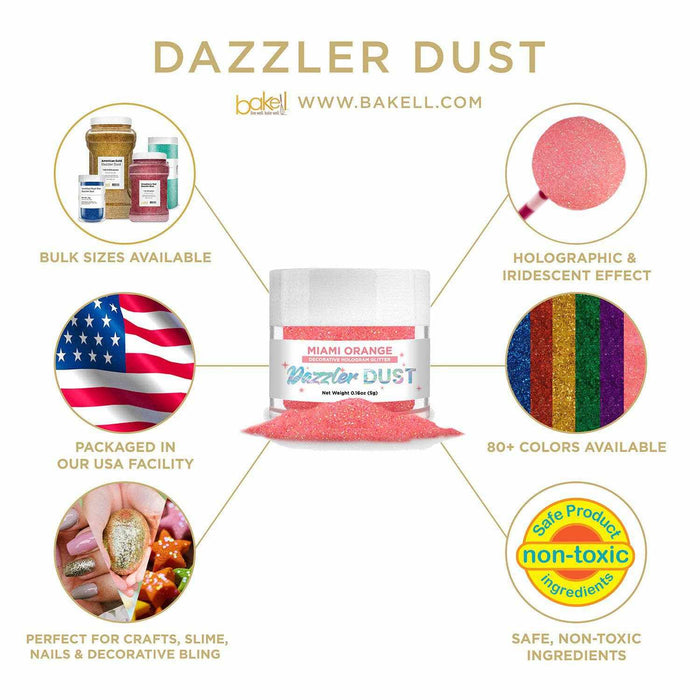 Miami Orange Electric Dazzler Dust® 5 Gram Jar-Dazzler Dust_5G_Google Feed-bakell