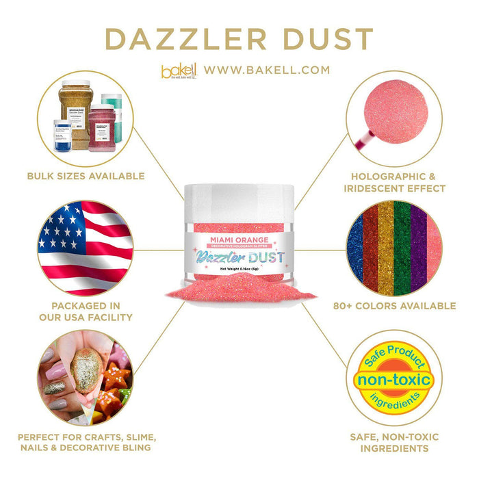 Miami Orange Electric Dazzler Dust® 5 Gram Jar-Dazzler Dust_5G_Google Feed-bakell