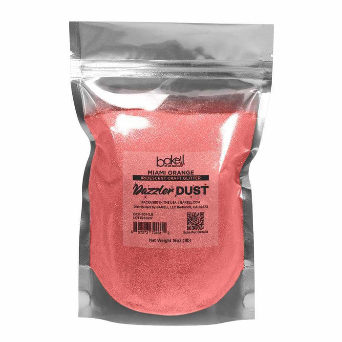 Miami Orange Ultrafine Iridescent Craft Glitter Dazzler Dust | Premium Polyester Non-Toxic | Bakell-B2C_Dazzler Dust-bakell