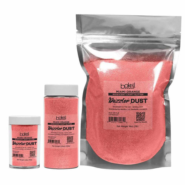 Miami Orange Ultrafine Iridescent Craft Glitter Dazzler Dust | Premium Polyester Non-Toxic | Bakell-B2C_Dazzler Dust-bakell