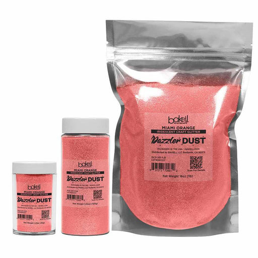 Miami Orange Ultrafine Iridescent Craft Glitter Dazzler Dust | Premium Polyester Non-Toxic | Bakell-B2C_Dazzler Dust-bakell