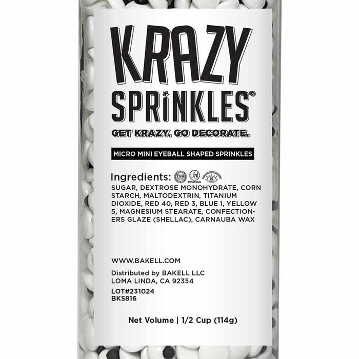 Micro 7mm Eyeball Shaped Sprinkles Wholesale (24 units per/ case)-Wholesale_Case_Krazy Sprinkles-bakell