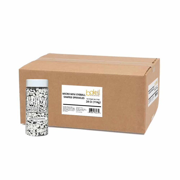 Micro 7mm Eyeball Shaped Sprinkles Wholesale (24 units per/ case)-Wholesale_Case_Krazy Sprinkles-bakell