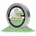 Mint green pearl cocktail rimming sugar in a silver 4oz tin with a black and green label.