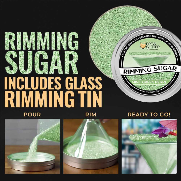 Mint Green Pearl Rimming Sugar by the case (24 units)-Wholesale_Rimming Sugar-bakell