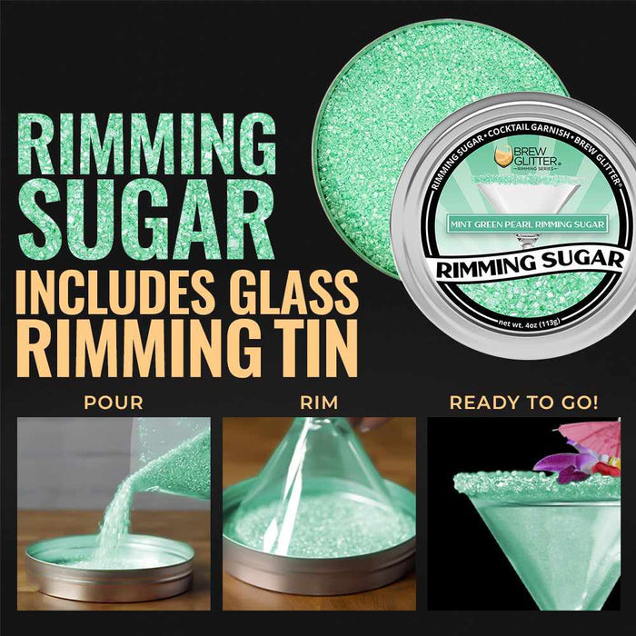 Mint Green Pearl Rimming Sugar by the case (24 units)-Wholesale_Rimming Sugar-bakell