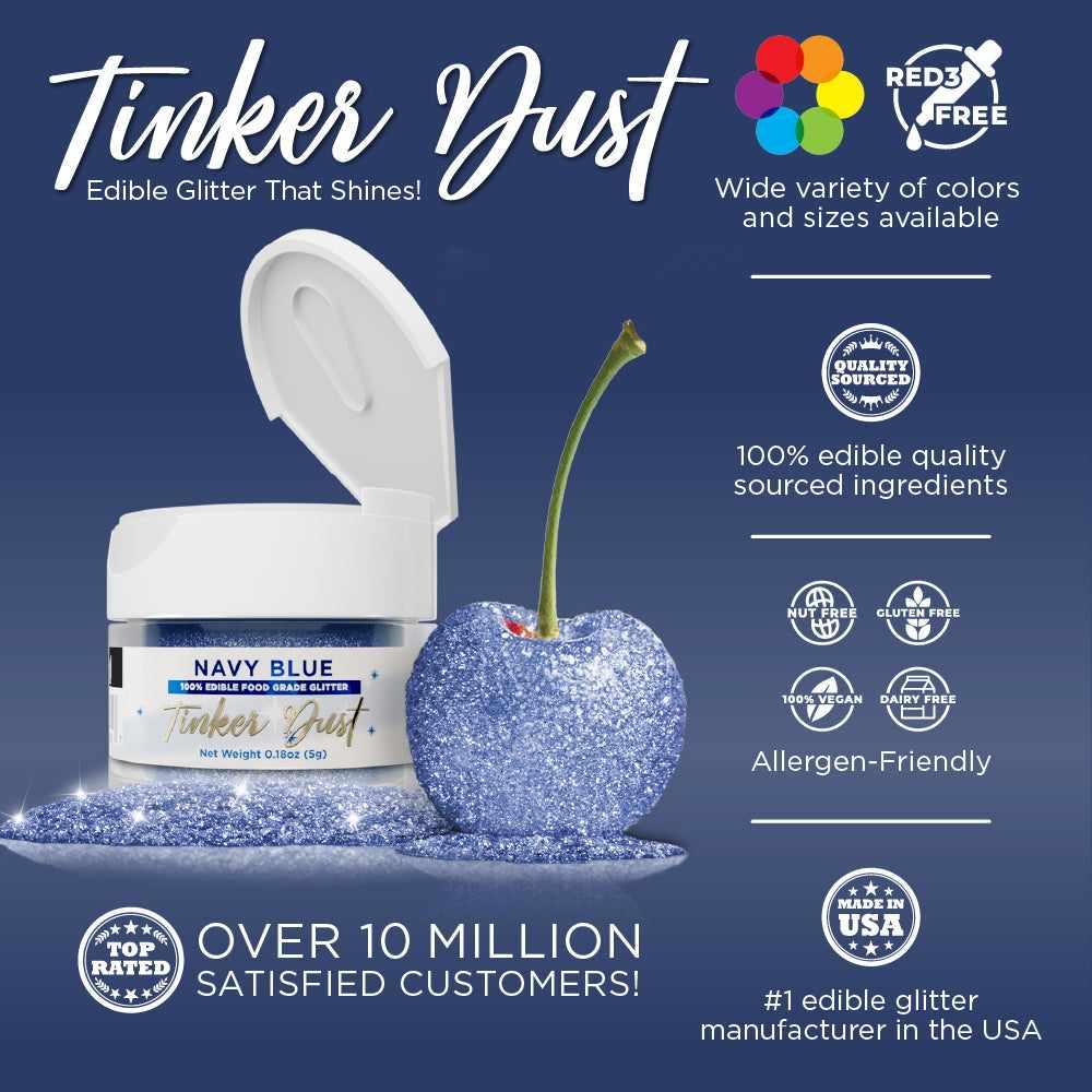 Navy Blue Edible Glitter | Tinker Dust®-B2C_Tinker Dust-bakell