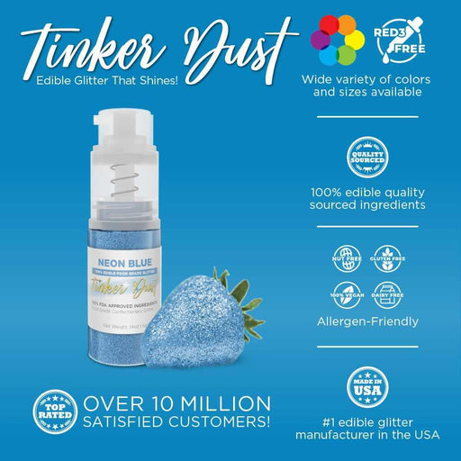 Neon Blue Tinker Dust® Glitter | 4g Spray Pump Private Label-Private Label_Tinker Dust_Mini Pump-bakell