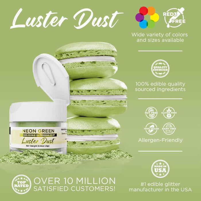 Neon Green Luster Dust Bulk Size-Bulk_Luster Dust-bakell