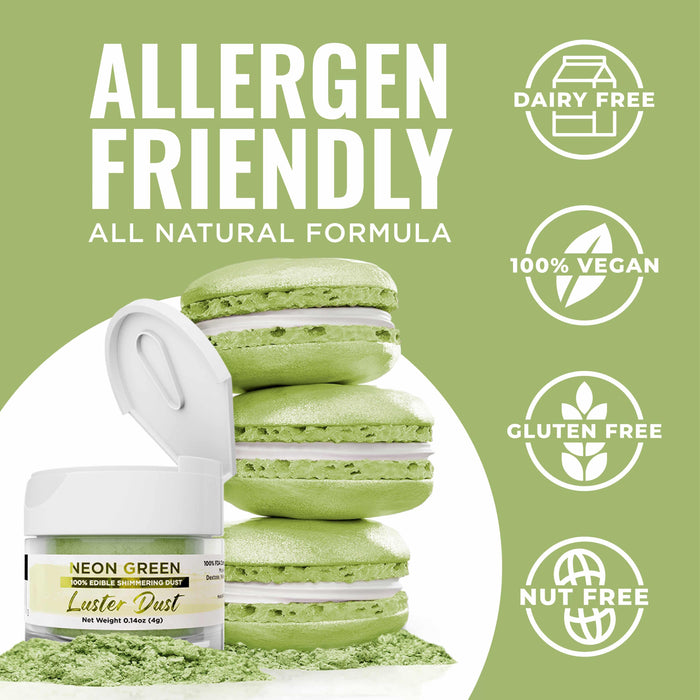 Neon Green Luster Dust Bulk Size-Bulk_Luster Dust-bakell
