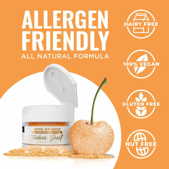 Neon Orange Edible Glitter | Tinker Dust® 5 Grams-Google Feed_Tinker Dust-bakell