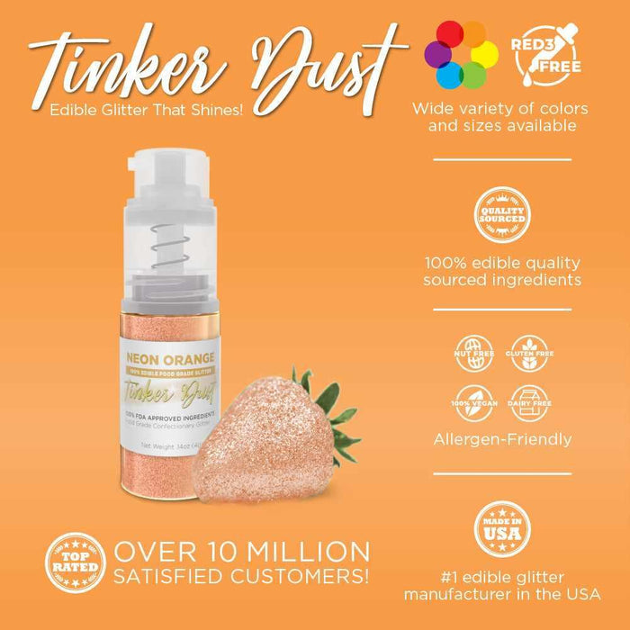Neon Orange Tinker Dust® Glitter | 4g Spray Pump Wholesale-Wholesale_Tinker Dust_Mini Pumps-bakell